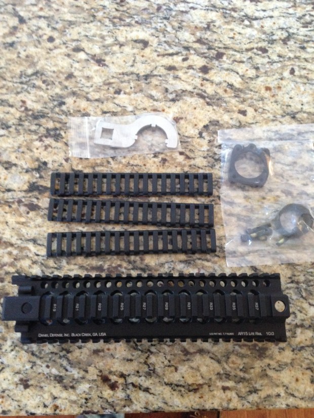 Comes with three ladder rail covers, barrel nut wrench, and all necessary hardware. 